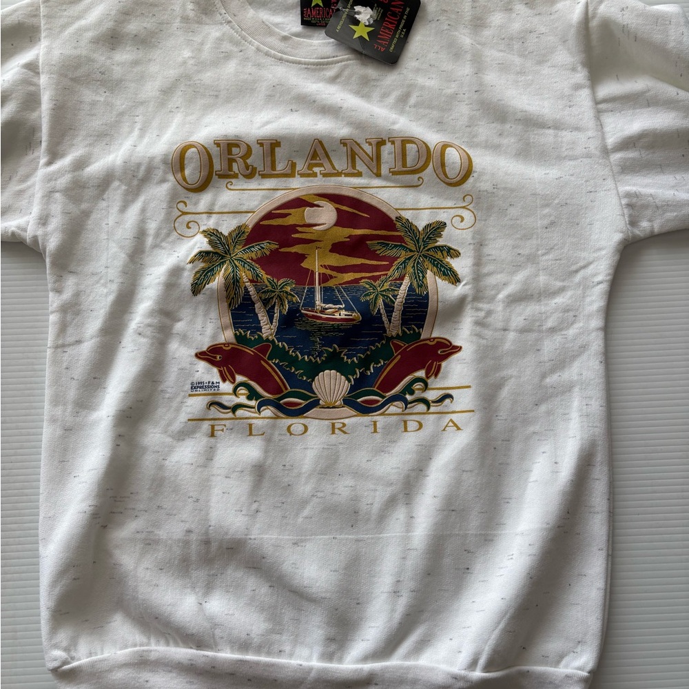 VTG NWT Orlando Florida Graphic Sweatshirt deadstock LARGE USA 90s
